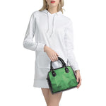 Green Polygonal Geometric Print Shoulder Handbag