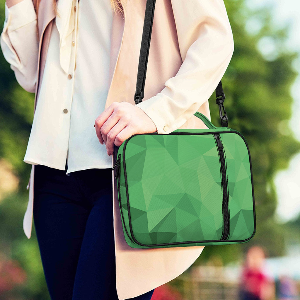 Green Polygonal Geometric Print Shoulder Strap Bible Bag