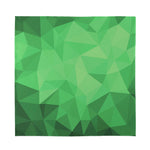 Green Polygonal Geometric Print Silk Bandana