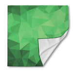 Green Polygonal Geometric Print Silk Bandana