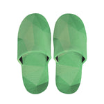 Green Polygonal Geometric Print Slippers