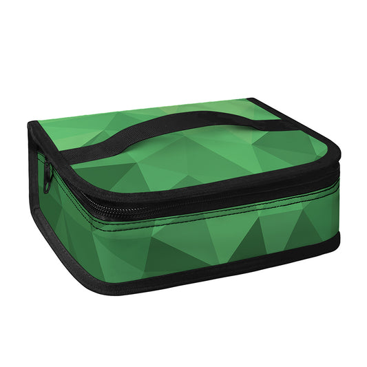 Green Polygonal Geometric Print Small Lunch Bag