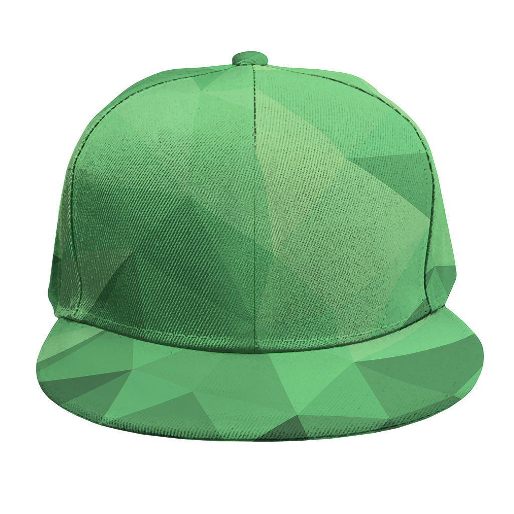 Green Polygonal Geometric Print Snapback Cap