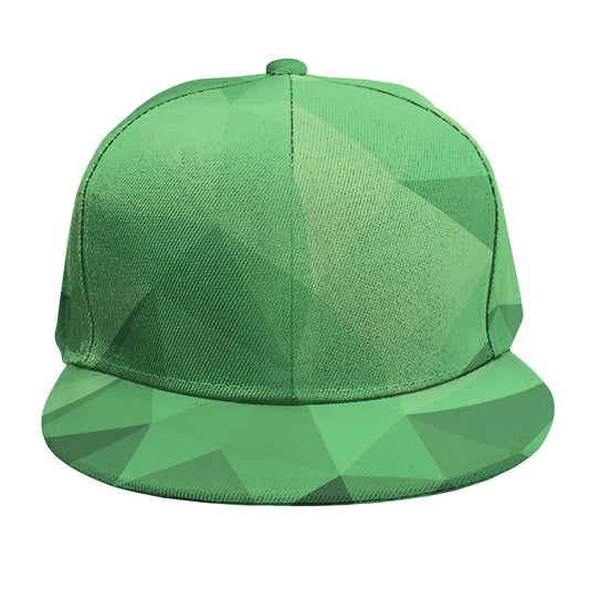 Green Polygonal Geometric Print Snapback Cap
