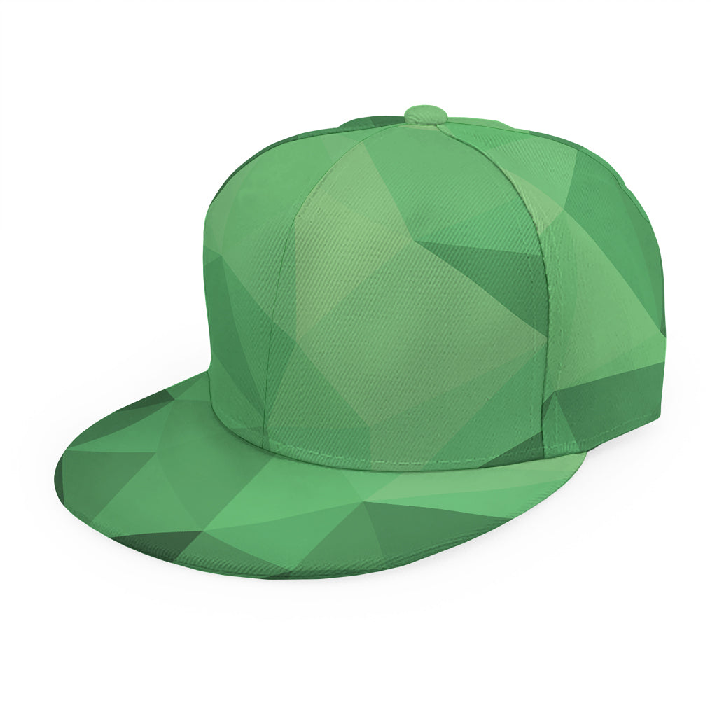 Green Polygonal Geometric Print Snapback Cap