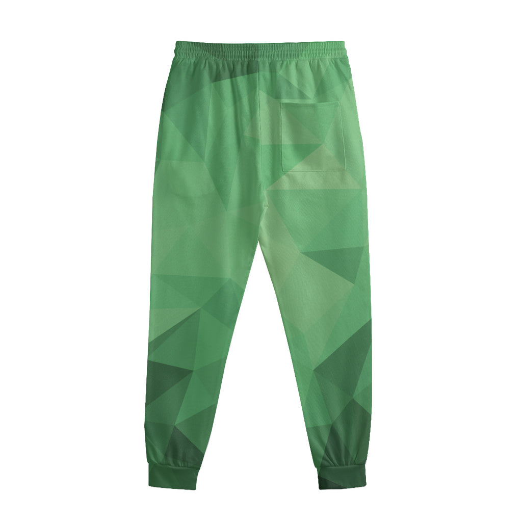 Green Polygonal Geometric Print Sweatpants