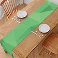 Green Polygonal Geometric Print Table Runner