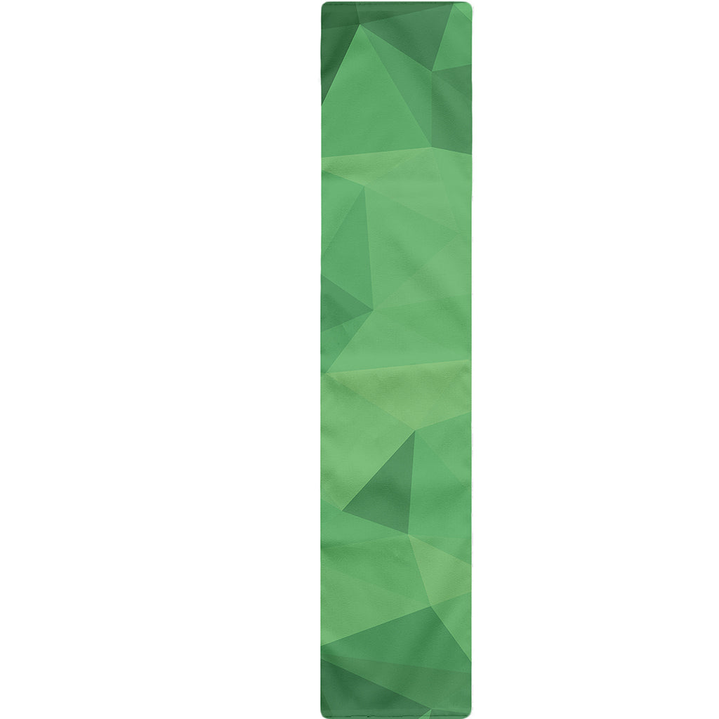 Green Polygonal Geometric Print Table Runner