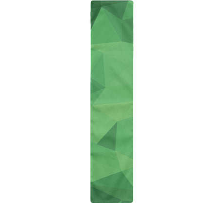 Green Polygonal Geometric Print Table Runner