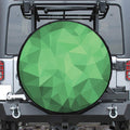 Green Polygonal Geometric Print Tire Cover