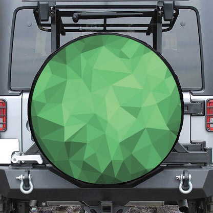 Green Polygonal Geometric Print Tire Cover