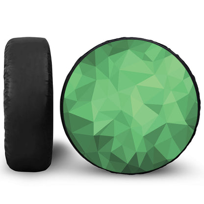 Green Polygonal Geometric Print Tire Cover