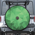 Green Polygonal Geometric Print Tire Cover With Camera Hole