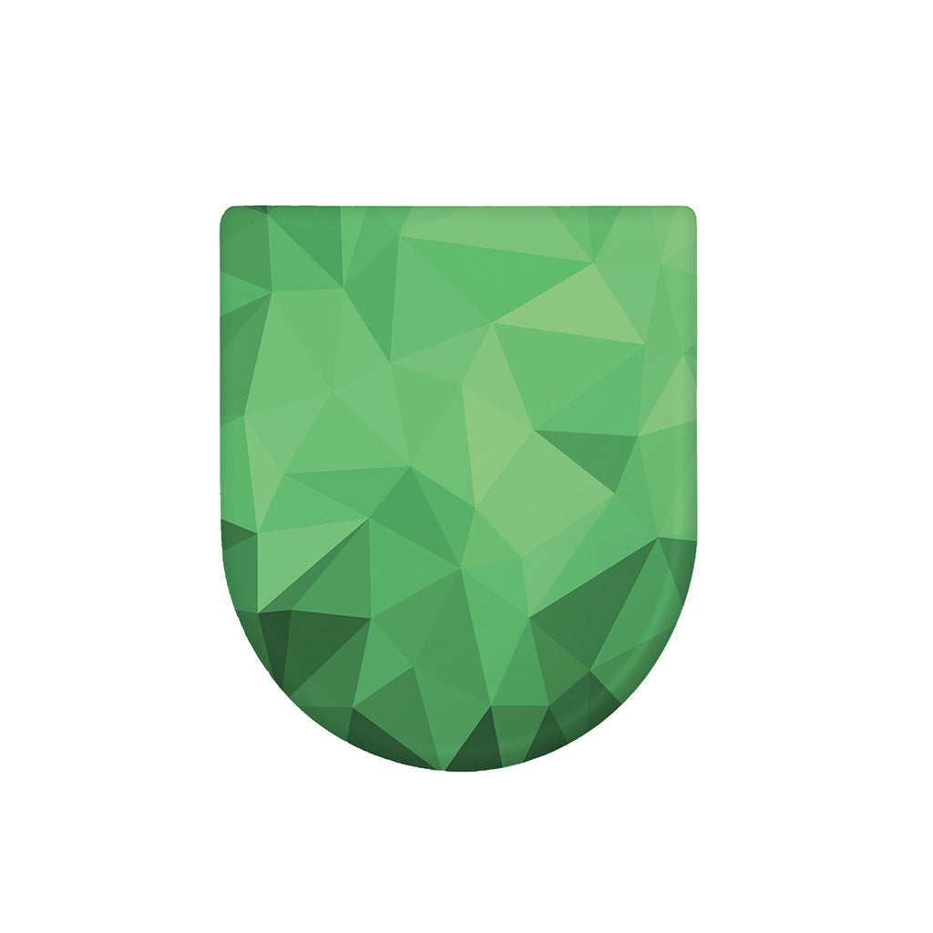 Green Polygonal Geometric Print Toilet Lid Cover