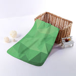 Green Polygonal Geometric Print Towel