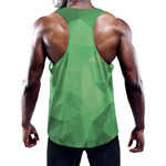 Green Polygonal Geometric Print Training Tank Top