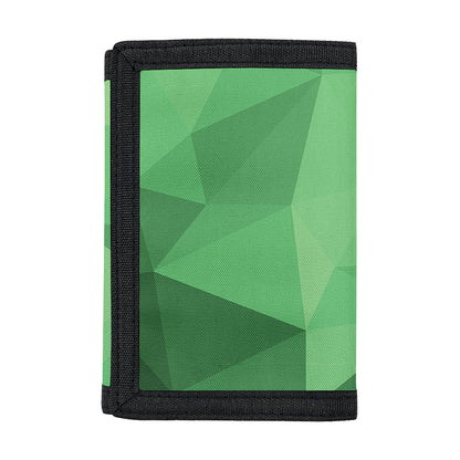 Green Polygonal Geometric Print Trifold Wallet
