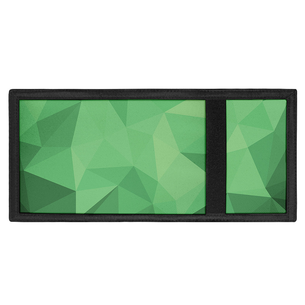 Green Polygonal Geometric Print Trifold Wallet