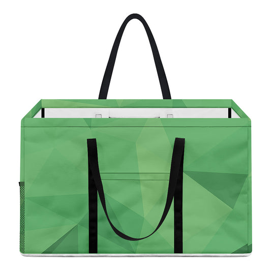 Green Polygonal Geometric Print Utility Tote Bag
