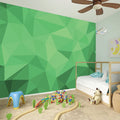 Green Polygonal Geometric Print Wall Sticker
