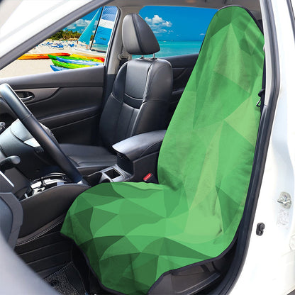 Green Polygonal Geometric Print Waterproof Car Seat Cover