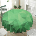 Green Polygonal Geometric Print Waterproof Round Tablecloth