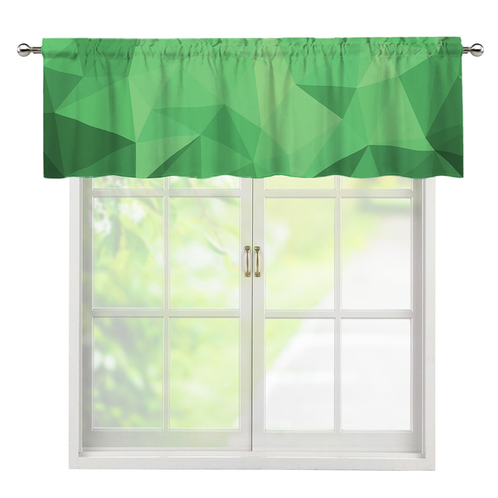 Green Polygonal Geometric Print Window Valance