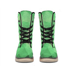 Green Polygonal Geometric Print Winter Boots