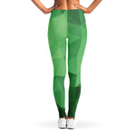 Green Polygonal Geometric Print Women's Leggings