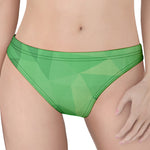 Green Polygonal Geometric Print Women's Thong