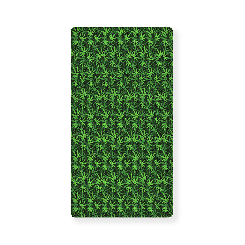 Green Pot Leaf Pattern Print Baby Crib Sheet
