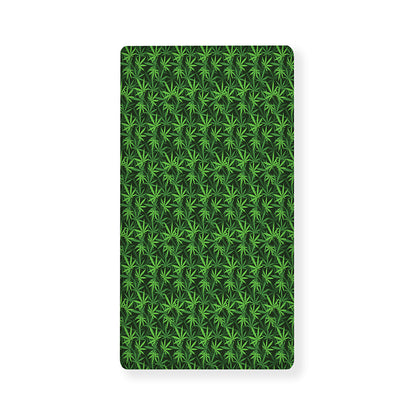 Green Pot Leaf Pattern Print Baby Crib Sheet