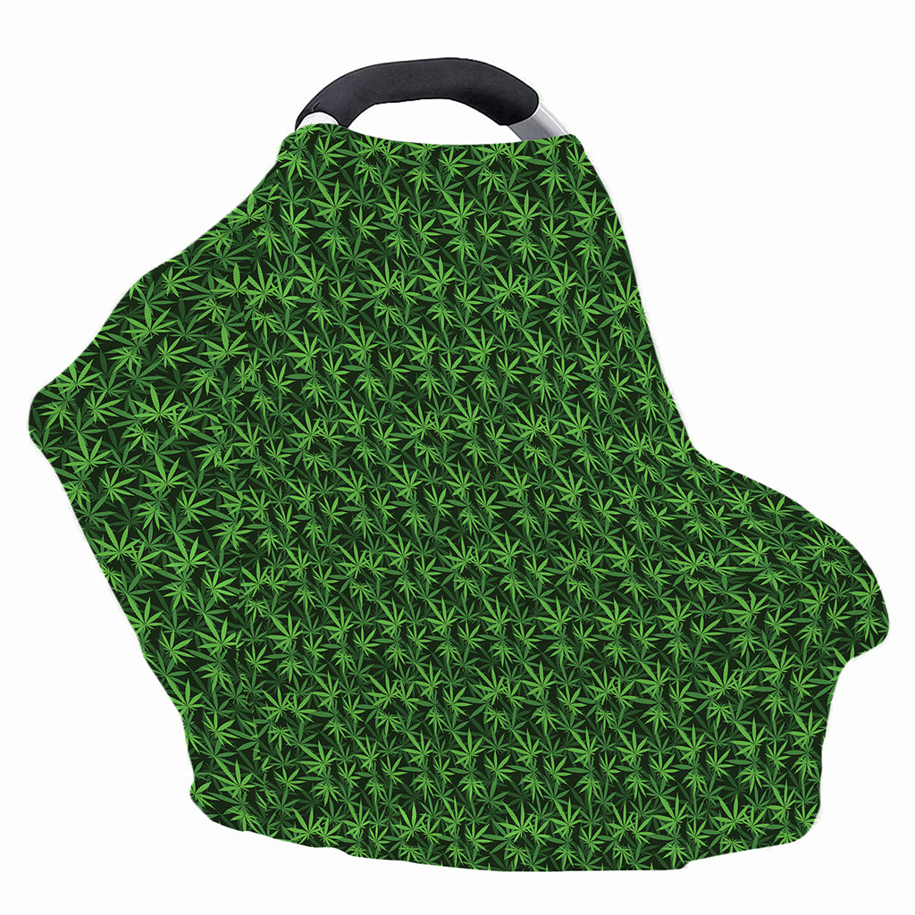Green Pot Leaf Pattern Print Baby Seat Cover