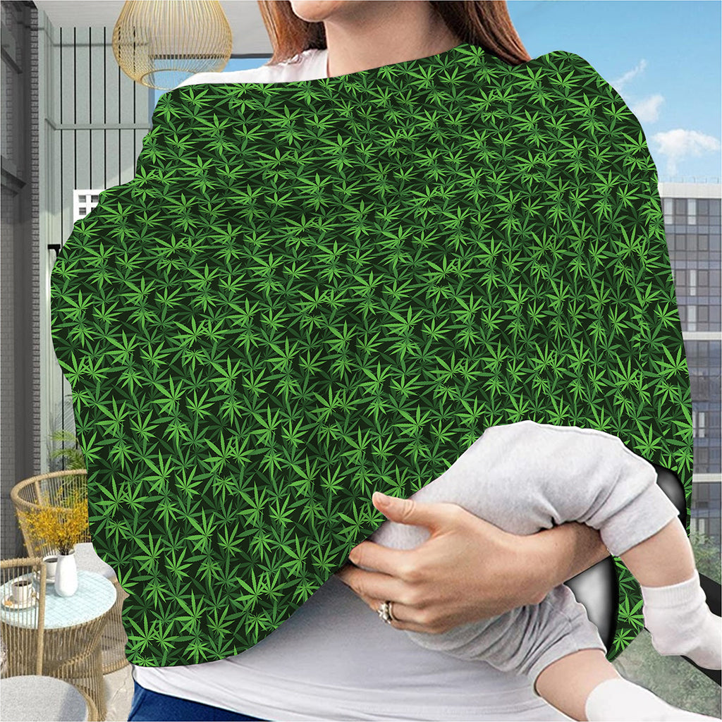 Green Pot Leaf Pattern Print Baby Seat Cover