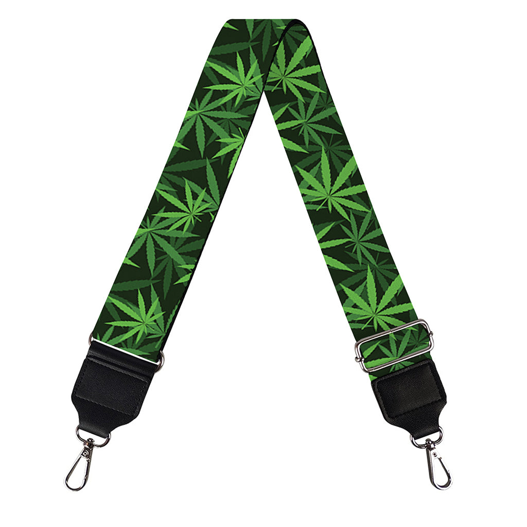 Green Pot Leaf Pattern Print Bag Strap