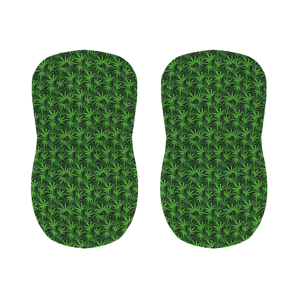 Green Pot Leaf Pattern Print Bar Stool Covers