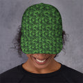 Green Pot Leaf Pattern Print Baseball Cap