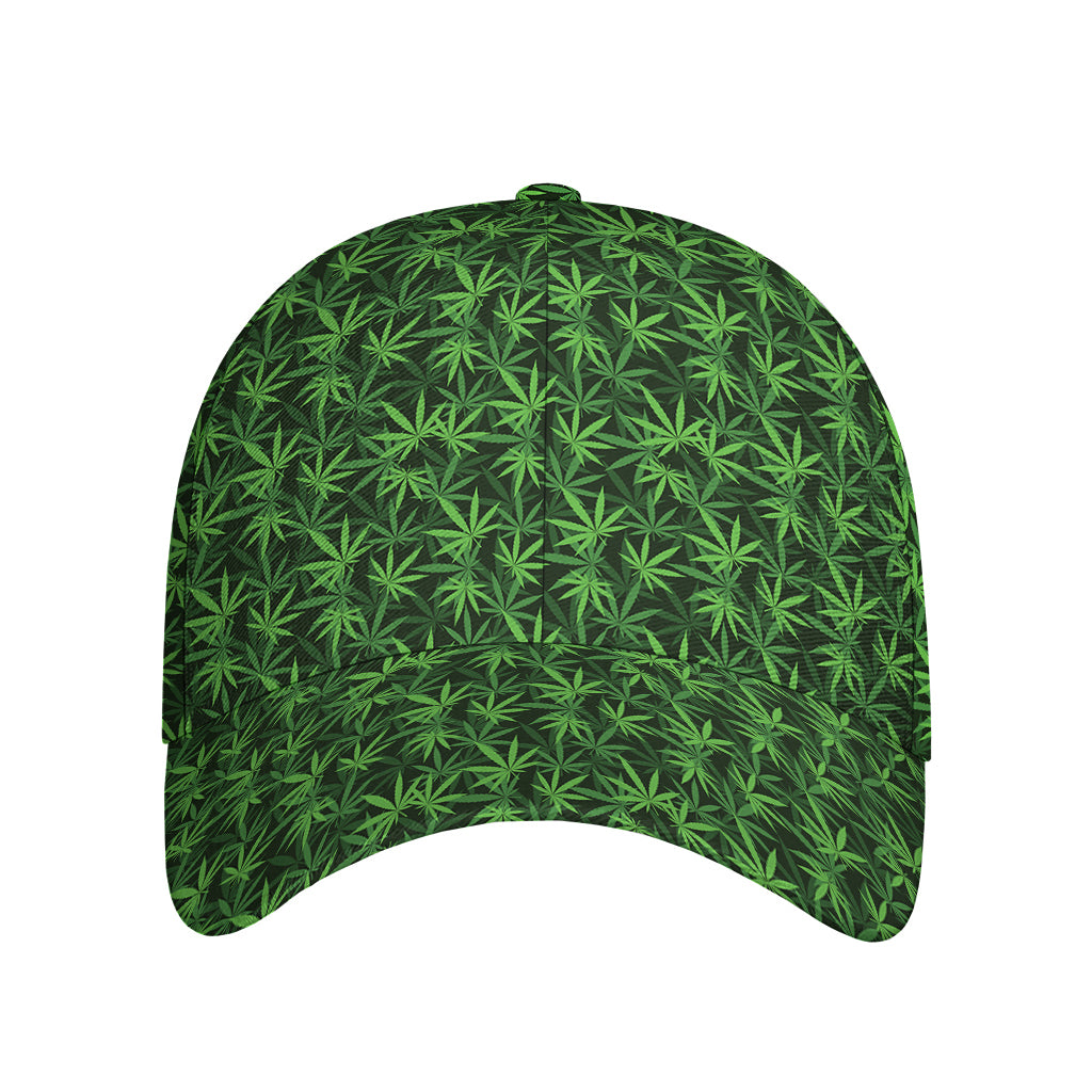 Green Pot Leaf Pattern Print Baseball Cap
