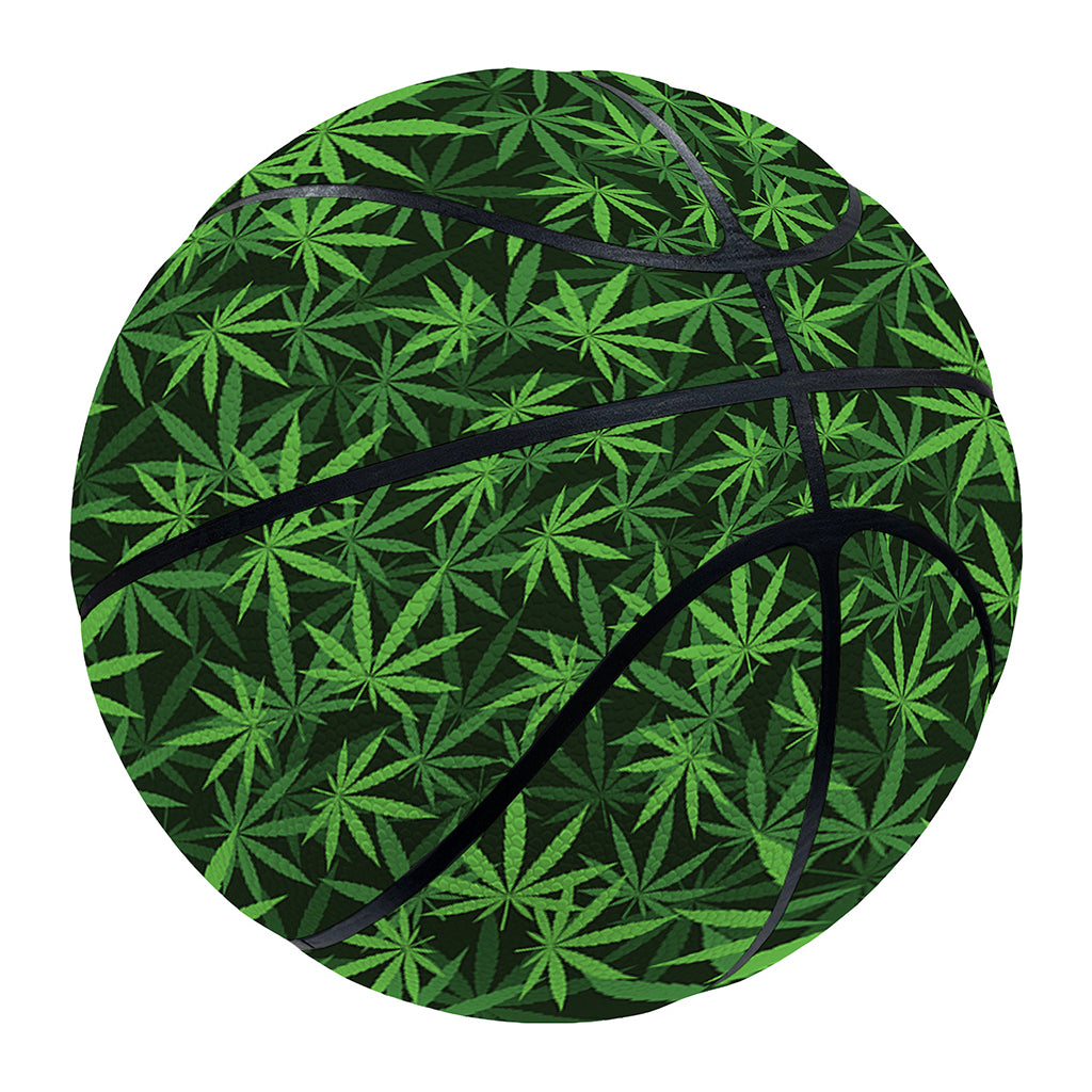 Green Pot Leaf Pattern Print Basketball