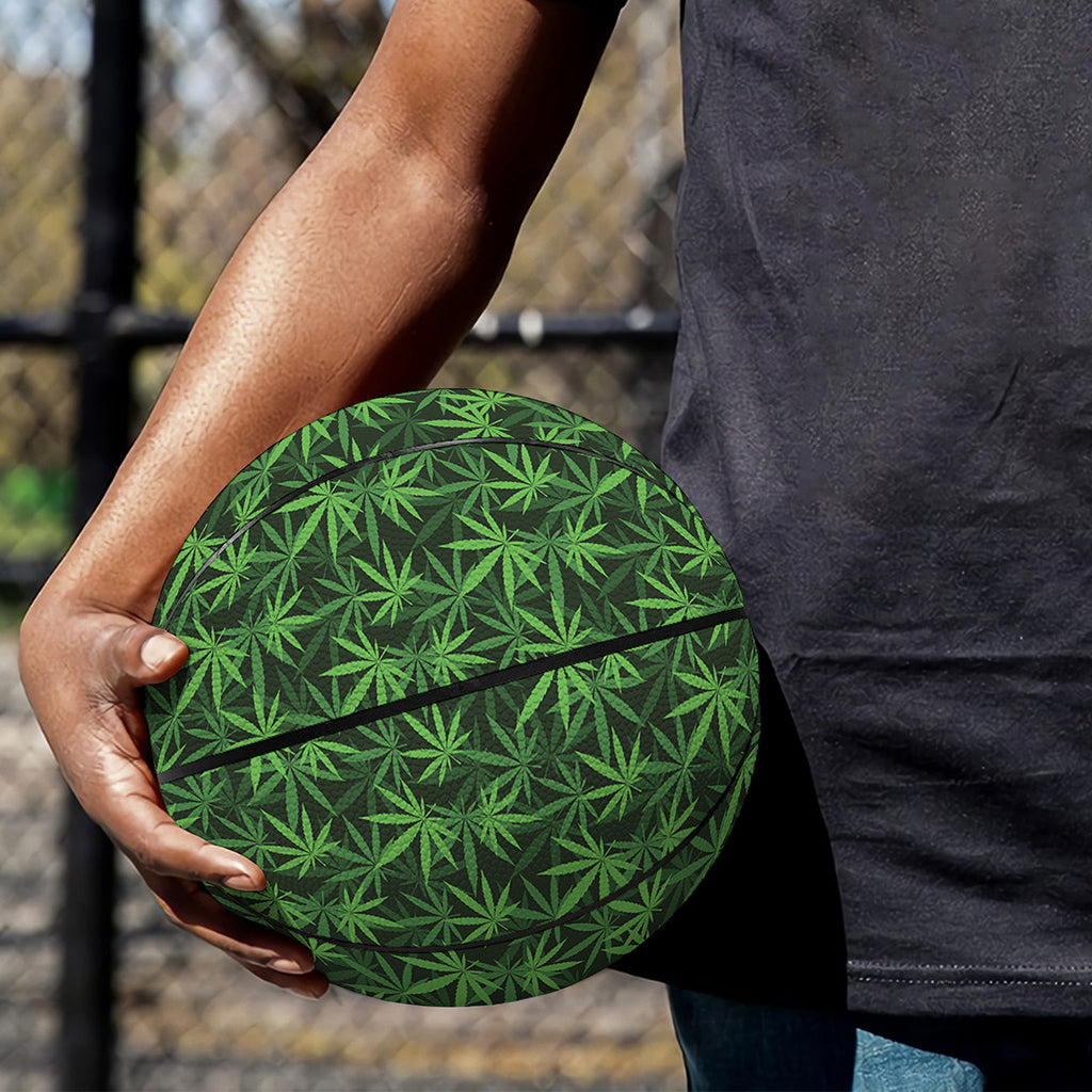 Green Pot Leaf Pattern Print Basketball