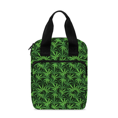 Green Pot Leaf Pattern Print Bible Tote Bag