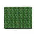 Green Pot Leaf Pattern Print Bifold Wallet