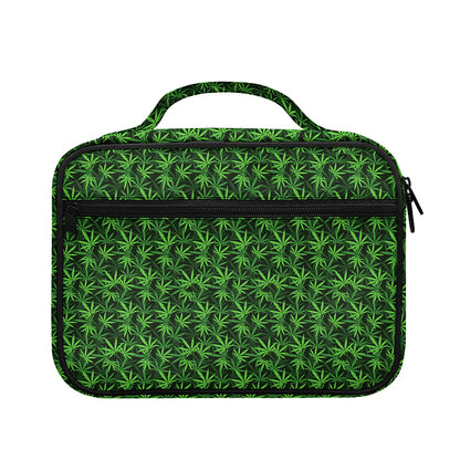 Green Pot Leaf Pattern Print Briefcase Bible Bag