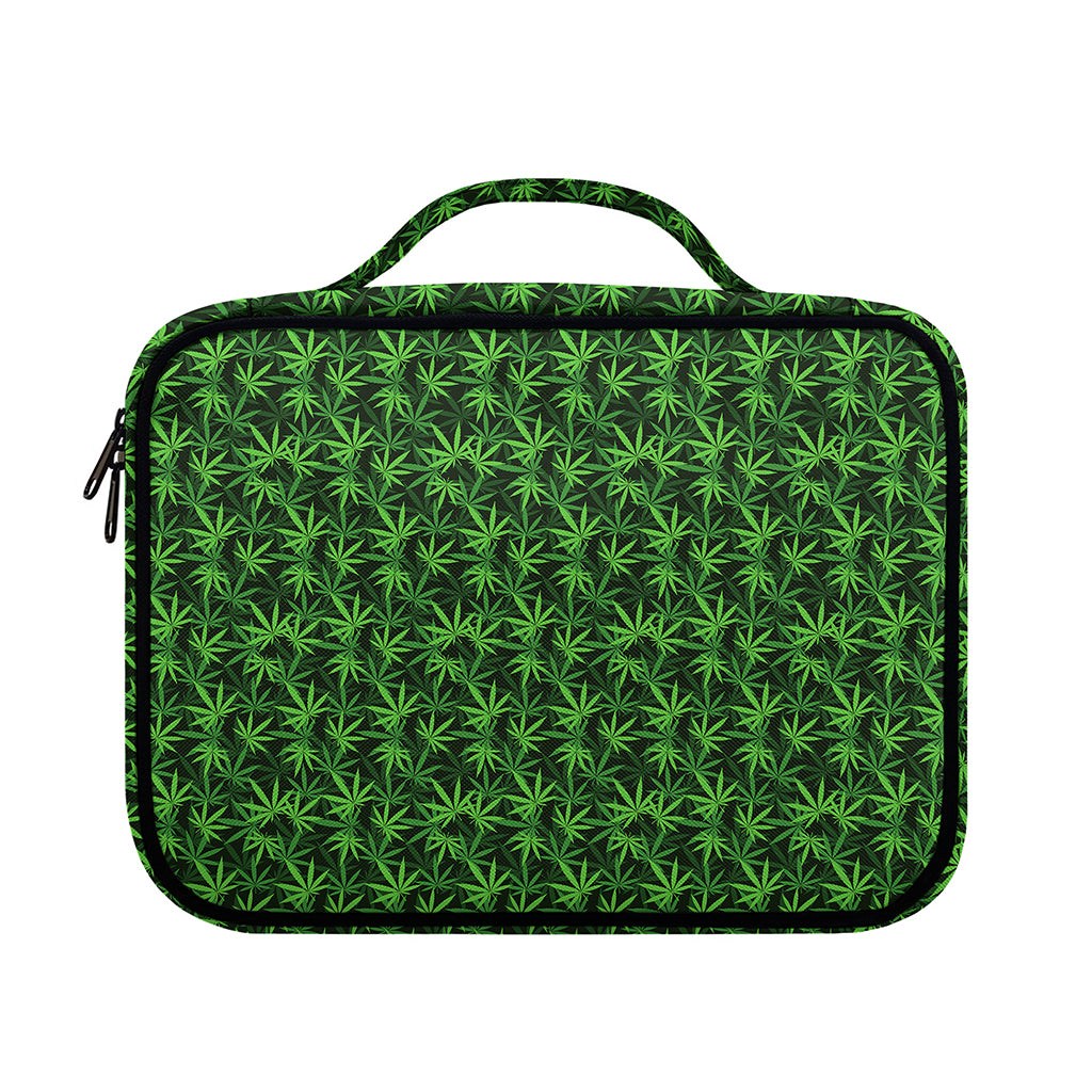 Green Pot Leaf Pattern Print Briefcase Bible Bag