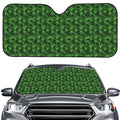 Green Pot Leaf Pattern Print Car Windshield Sun Shade
