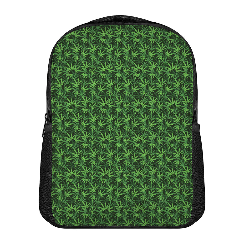 Green Pot Leaf Pattern Print Casual Backpack