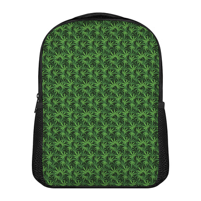 Green Pot Leaf Pattern Print Casual Backpack