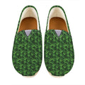 Green Pot Leaf Pattern Print Casual Shoes