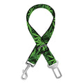 Green Pot Leaf Pattern Print Dog Seat Belt