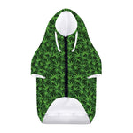Green Pot Leaf Pattern Print Dog Zip Up Hoodie